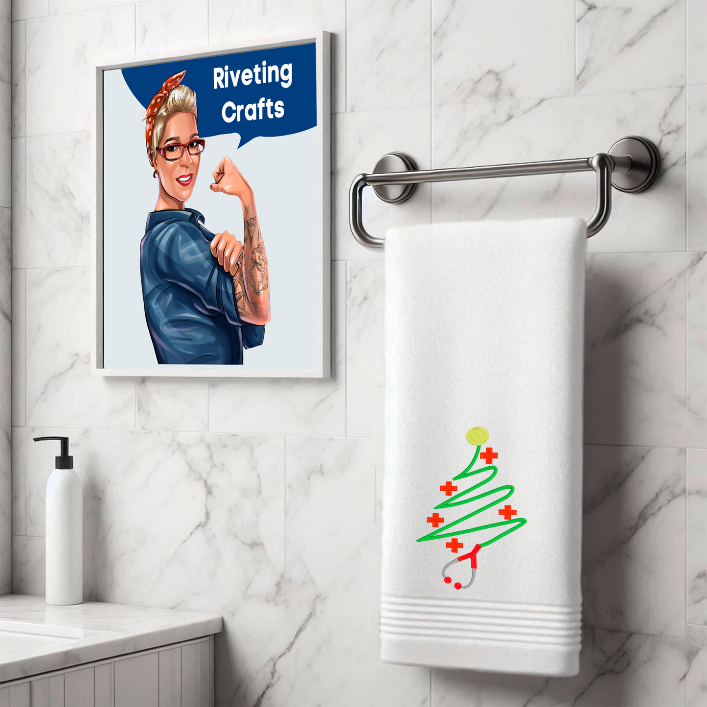 Stethoscope Christmas Tree Towel