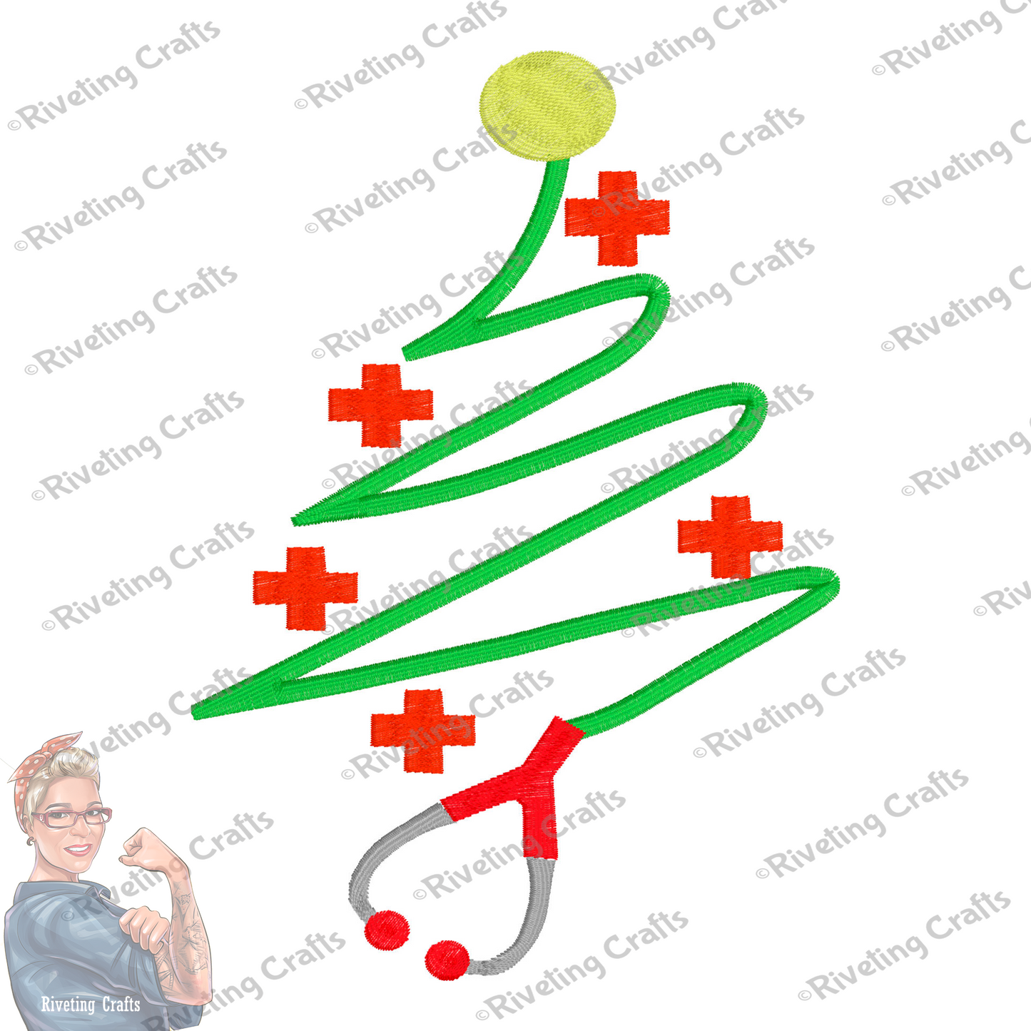 Stethoscope Christmas Tree Towel