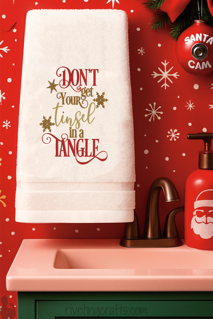 Don't Get Your Tinsel In A Tangle - Funny Christmas Kitchen Towel