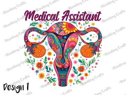 Medical Assistant Uterus Sticker