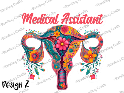 Medical Assistant Uterus Sticker