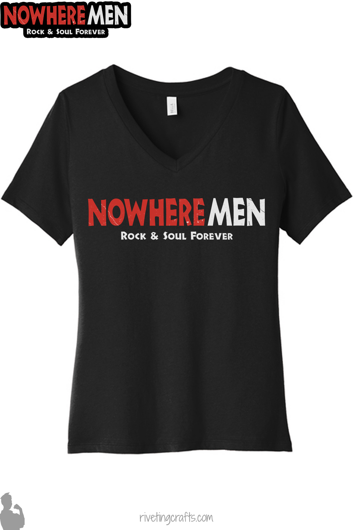 NoWhere Men Band T-Shirt in Black Cotton with choice of Graphic Design