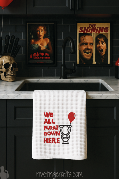 We All Float Down Here Hand Towel – Horror Bathroom Decor