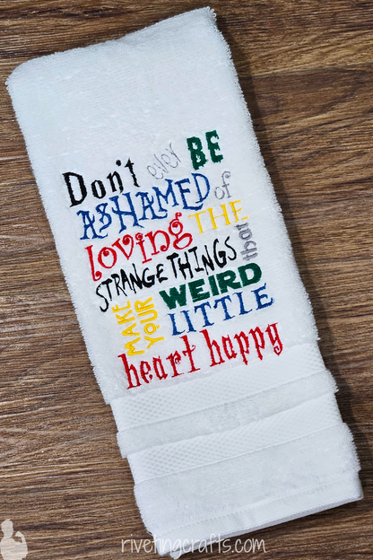 Weird Happy Heart Hand Towel