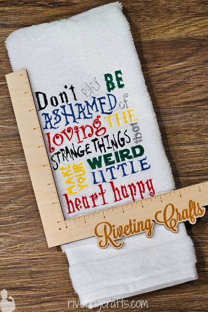 Weird Happy Heart Hand Towel