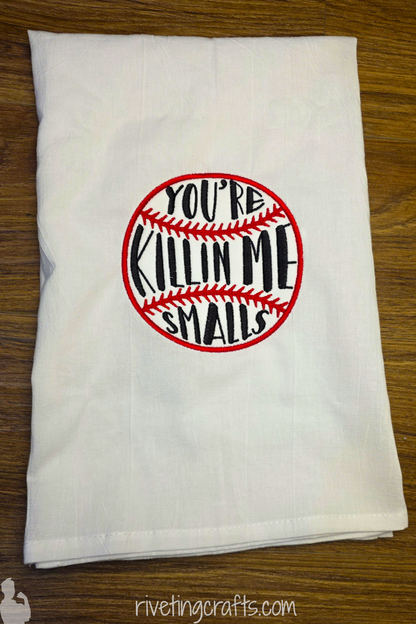 Funny Baseball Movie Quote Hand Towel | Embroidered Home Decor