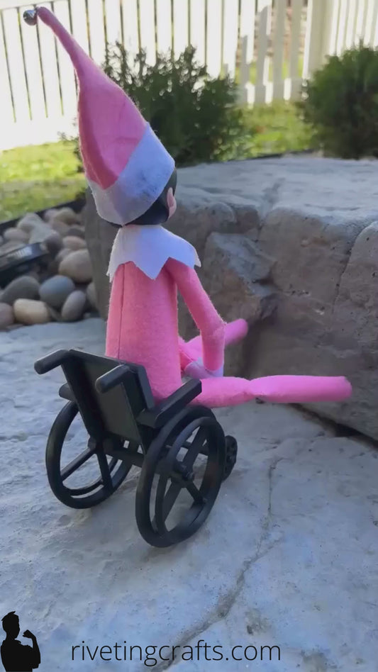 Elf Wheelchair Miniature – Mischief Mobility Accessory for Holiday Elves or Doll Displays
