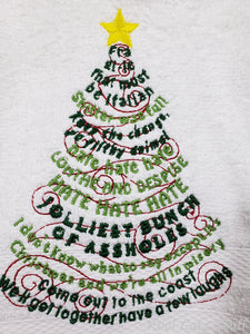 Christmas Sarcasm Tree Hand Towel