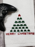 Space Invaders Christmas Tree Hand Towel