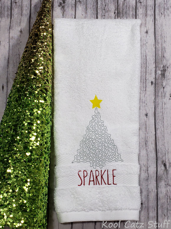 Sparkle Christmas Tree Hand Towel