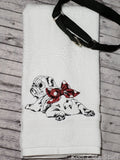 Puppy with Bow Hand Towel