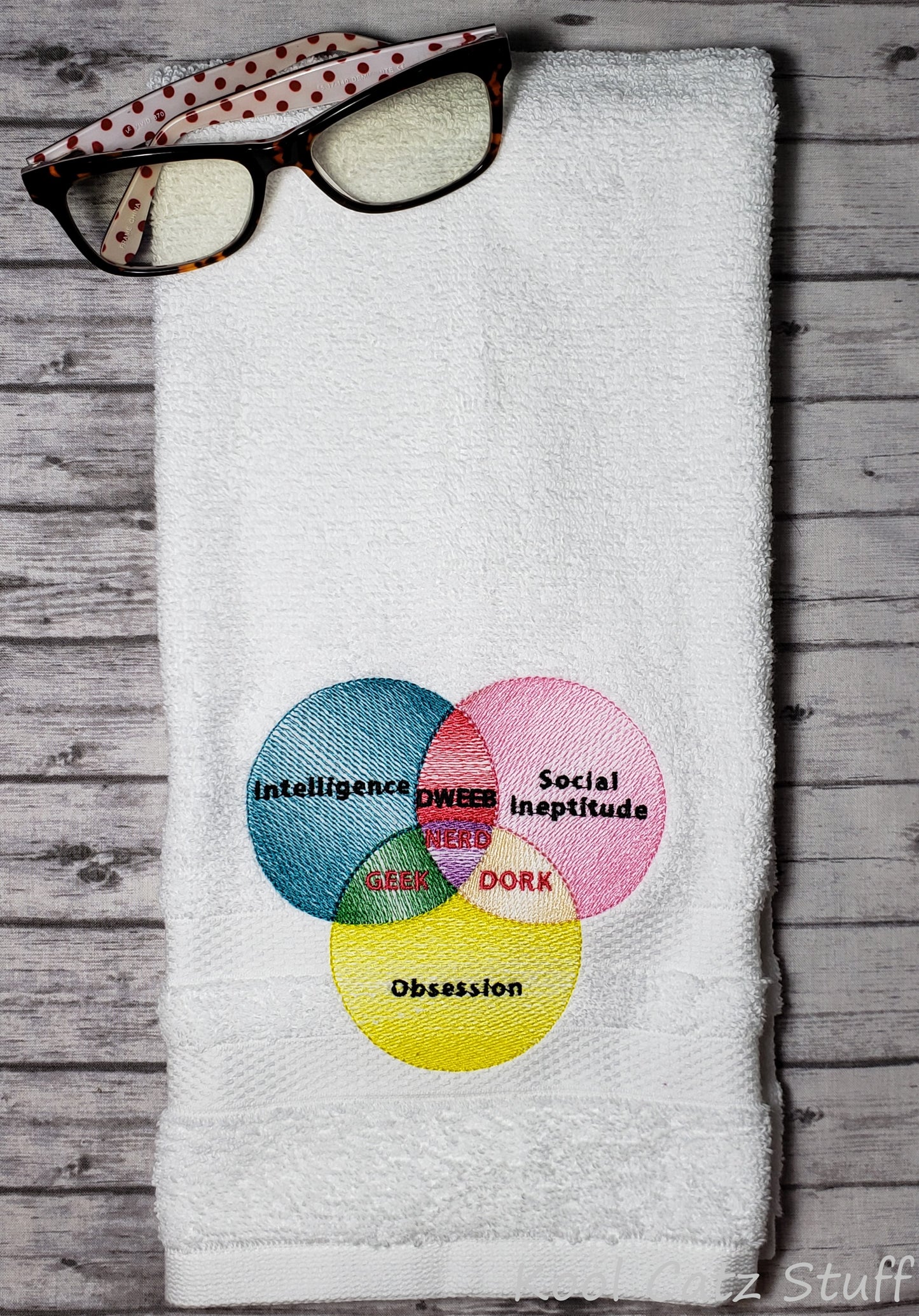 Dweeb Nerd Geek Dork Venn Diagram Hand Towel