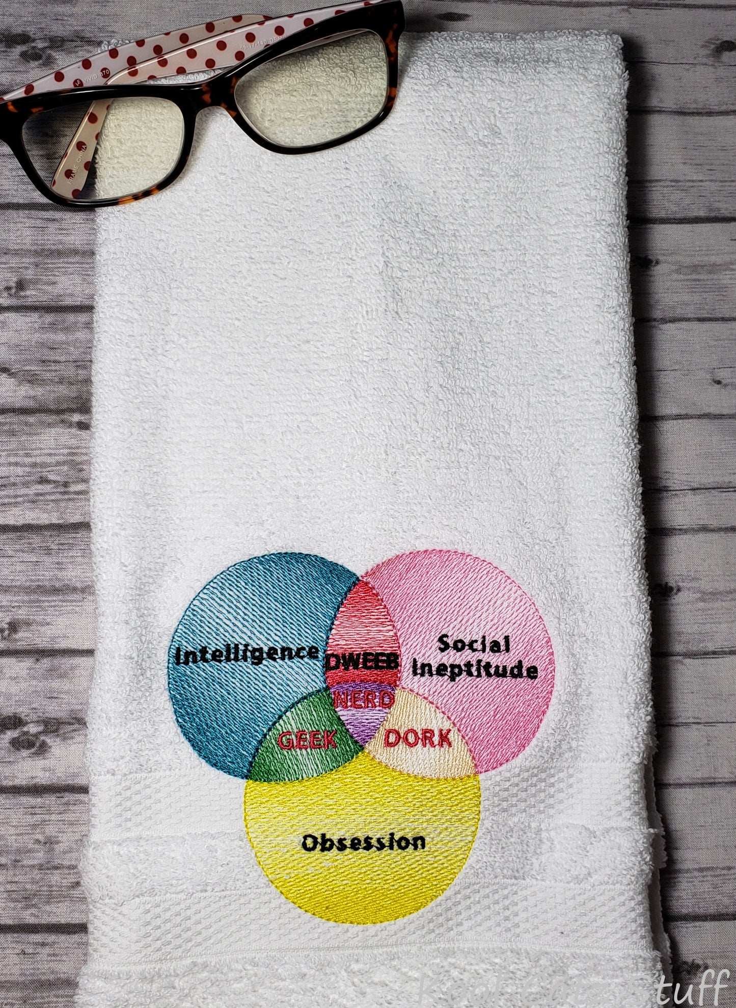 Dweeb Nerd Geek Dork Venn Diagram Hand Towel