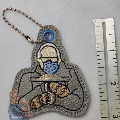 Grumpy Bernie Quarter Holder Keychain