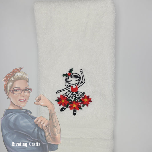 Christmas Ballerina Hand Towel