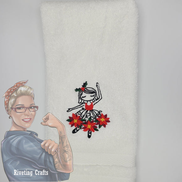 Christmas Ballerina Hand Towel Design
