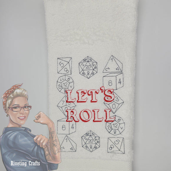 Let's Roll DnD Hand Towel Design