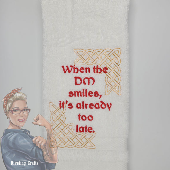 When the DM Smiles DnD Hand Towel Design