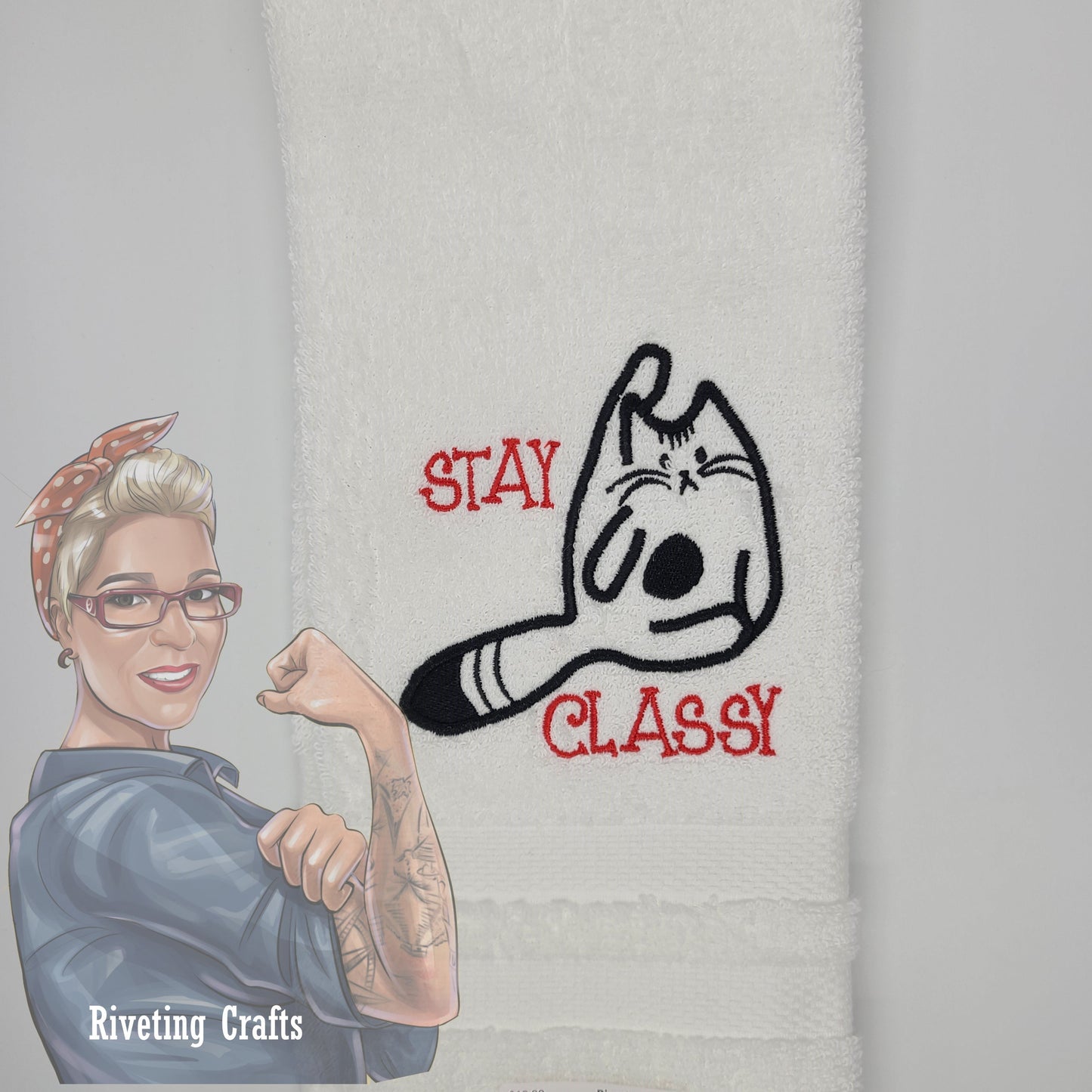 Stay Classy Kitty Cat Hand Towel