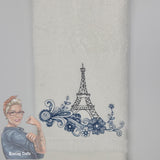 Eiffel Tower with Flowers Hand Towel
