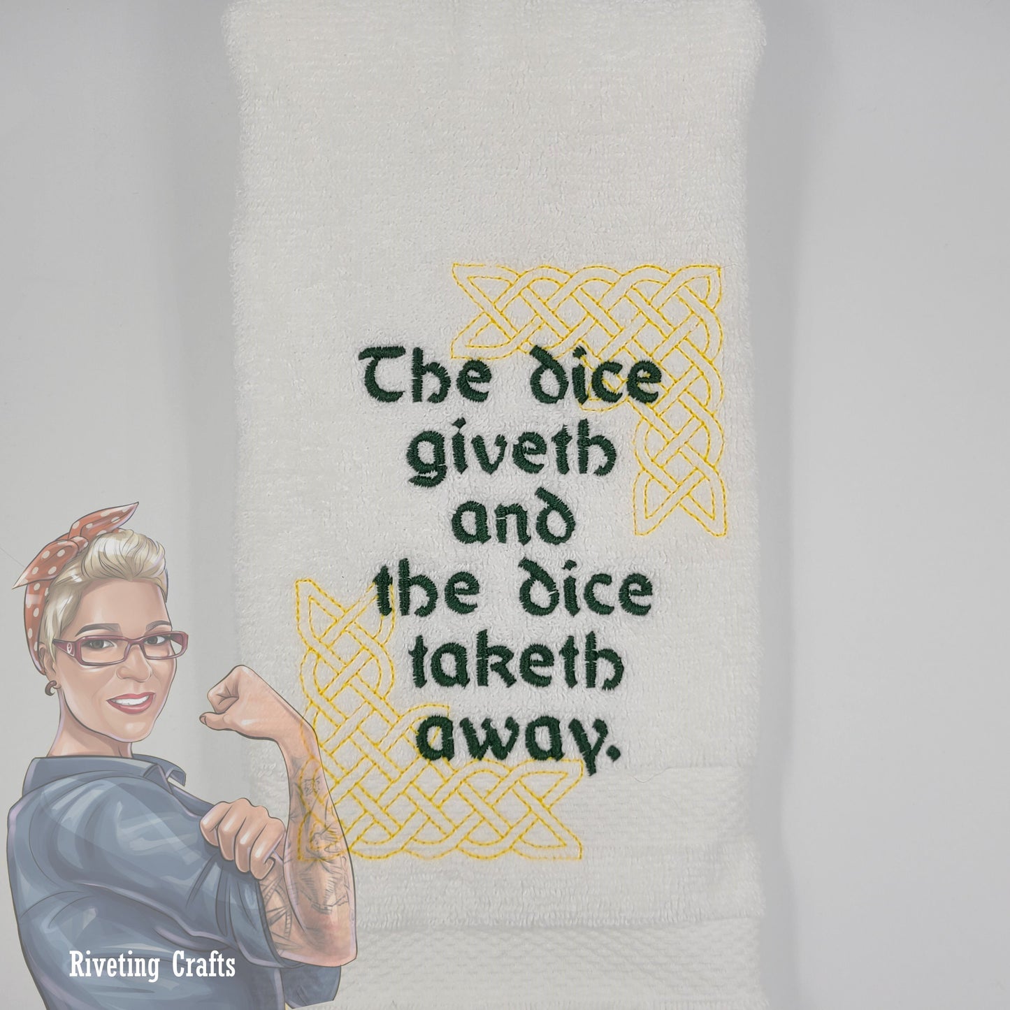 Dice Giveth and Taketh Hand Towel