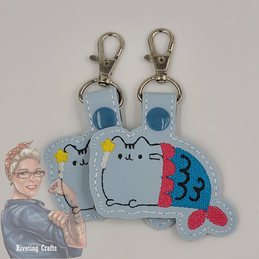 Purr-Maid!  Mermaid Kitty Cat Keychain