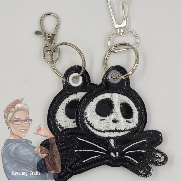 Jack Skellington Head & Bow Keychain