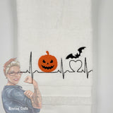Halloween Heartbeat Hand Towel
