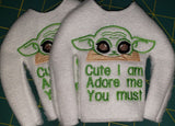 Baby Yoda Elf Sweater/Shirt - Kool Catz Stuff