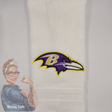 Baltimore Raven Head Hand Towel Design - Riveting Crafts