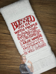 Blessed are the Weird Hand Towel