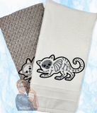 Skeleton Cat Hand Towel