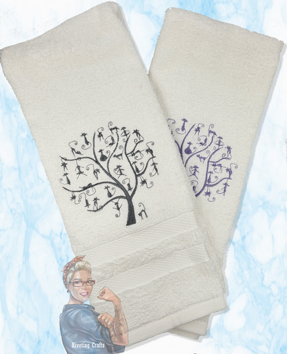 Cat Tree of Life Hand Towel