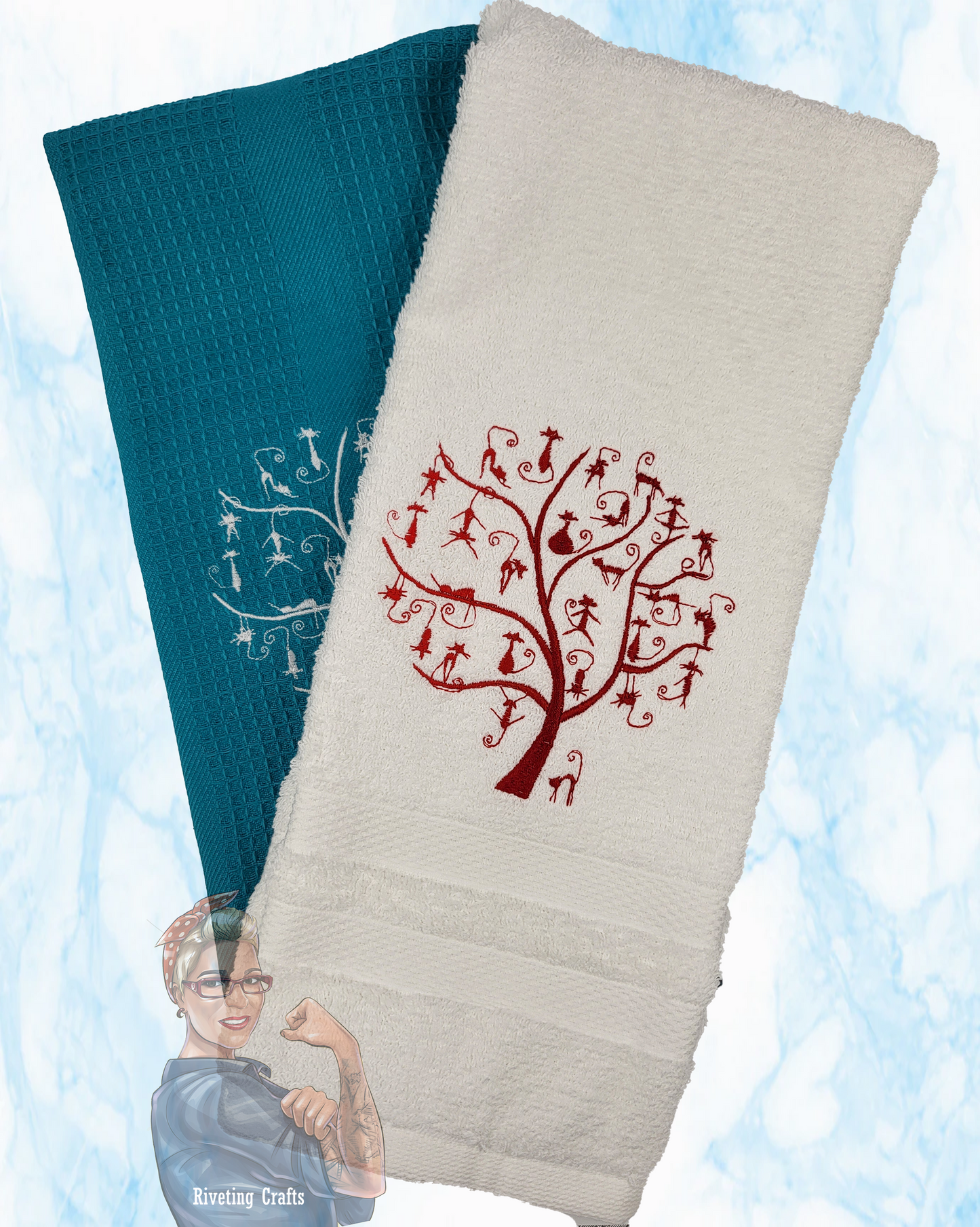 Cat Tree of Life Hand Towel