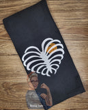 Halloween Pumpkin Rib Cage Hand Towel