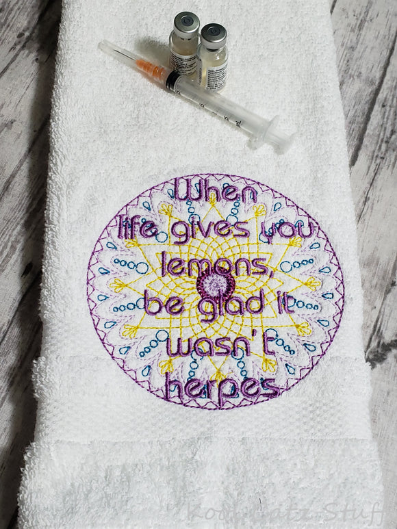 Be Glad it Wasn't Herpes Hand Towel Design