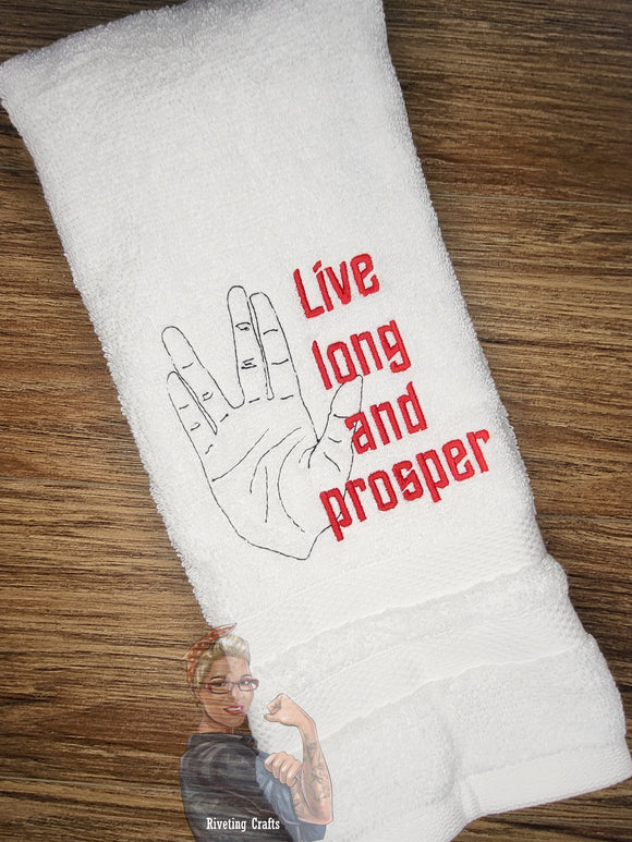 Live Long and Prosper Star Trek Hand Towel Design