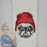 Cool Pug Hand Towel Design - Two Sizes - Riveting Crafts