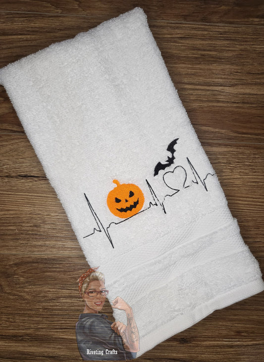 Halloween Heartbeat Hand Towel