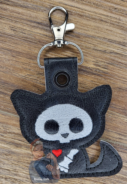 Skeleton Kitty Keychain