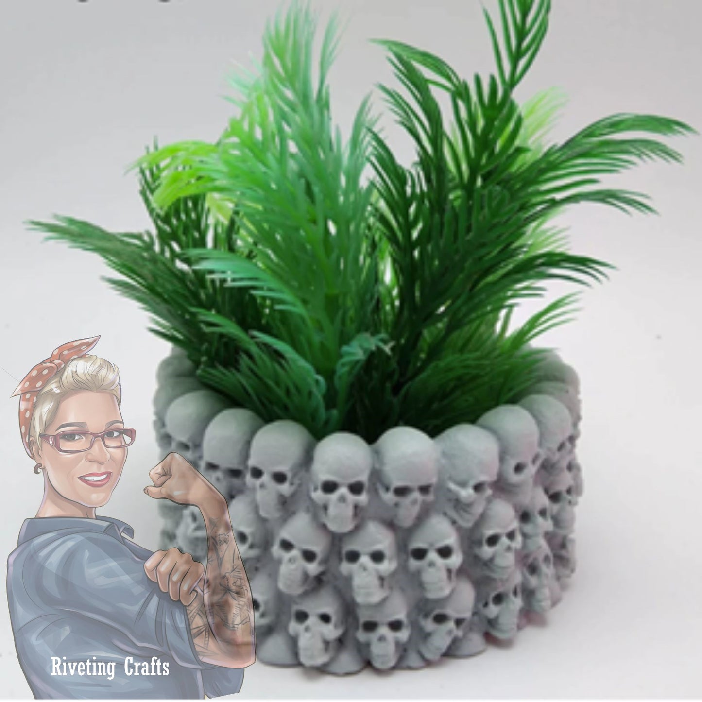 Skull Pen Succulent Holder Silicone Mold