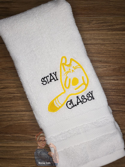 Stay Classy Kitty Cat Hand Towel