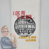 That's No Moon Hand Towel Design - Riveting Crafts